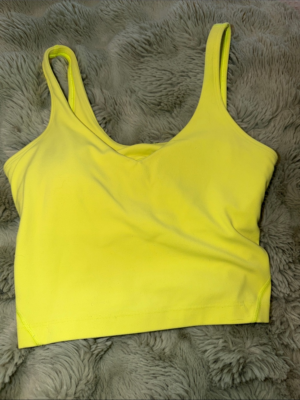 lululemon athletica Neon Yellow Scoop Neck Crop Tank